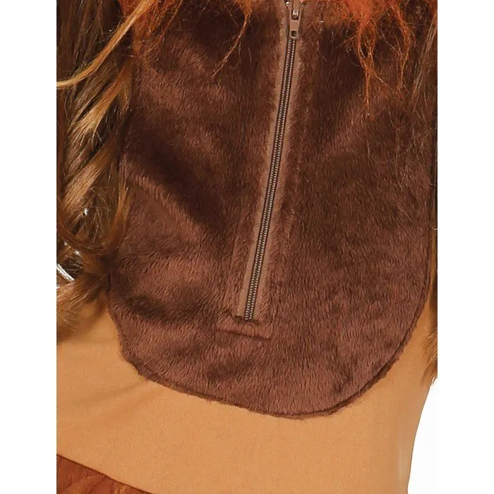 Déguisement Lion Enfant Leona - Marron - Taille 3-4 Ans - Robe avec Capuche et Fourrure-1
