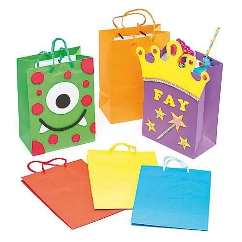 Lot de 6 Pochettes Cadeaux Colorées à décorer - Idéal pour les fêtes de Noël, la fête des mères et des pères ou la St valentin-0