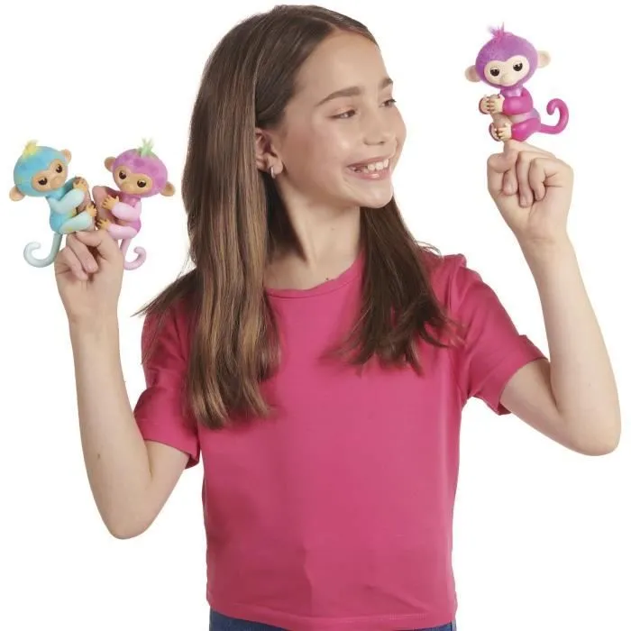 FINGERLINGS - LEO - Petit singe interactif - LANSAY - Animal à fonction - 70 sons et réactions-4
