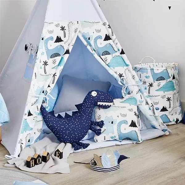 Tente Tipi + Tapis + Coussins - Dino-3