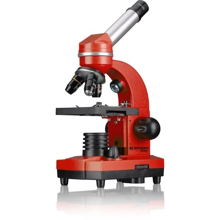 Microscope étudiant BIOLUX SEL - BRESSER JUNIOR - grossissement 40x-1600x - kit d’expérimentation - rouge-3