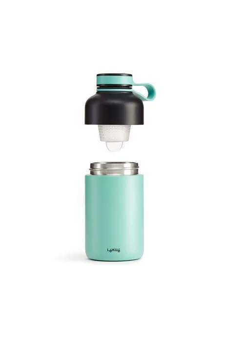 Glaciere - sac isotherme - accumulateur de froid Lékué - 0302550Z07 - Lekue Bouteille Isotherme To Go, Turquoise, 500 ml-3