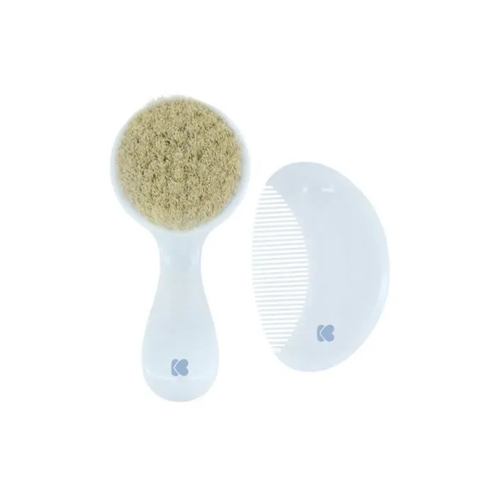 Peigne et brosse à poils naturels Savanna Bleu-0