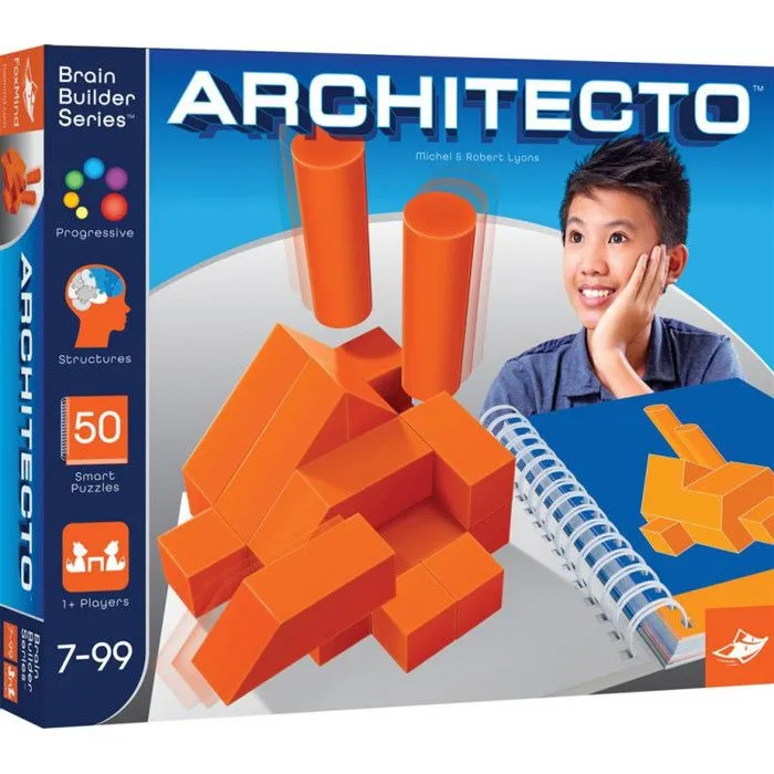 Jeux de construction - Architecto - 3D - 18 Geoblocks - À partir de 7 ans - Bois - Orange-0