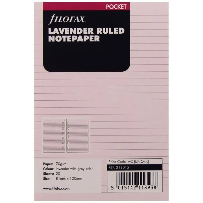 Recharge - FILOFAX - Pocket - Lavande - 20 Feuilles - 120 x 81 mm-0
