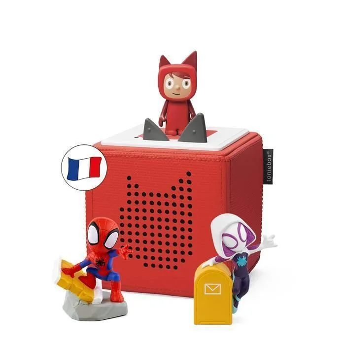 Boite à histoire - tonies® - Toniebox Spidey - Rouge - 1 Tonie Créatif - 7h autonomie-0