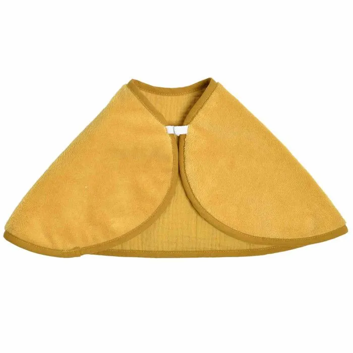 Bavoir d'épaule en gaze de coton et bambou Naissance Moutarde-3