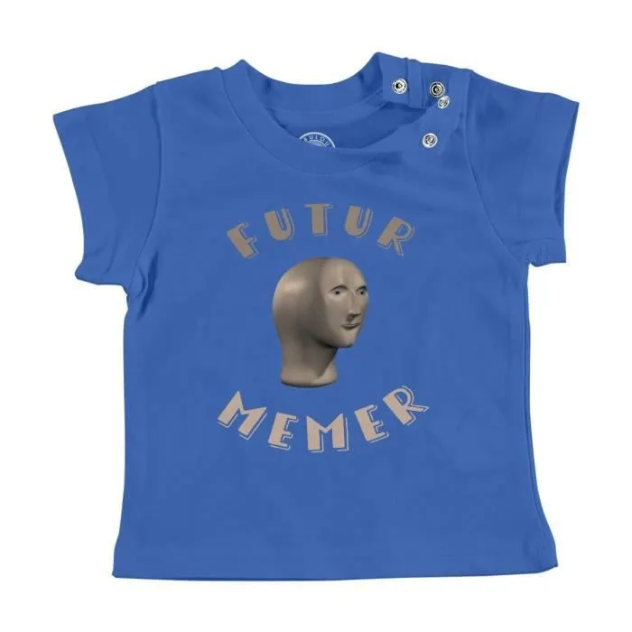 T-shirt Bébé Manche Courte Bleu Futur Memer Internet Culture Geek Memes-0