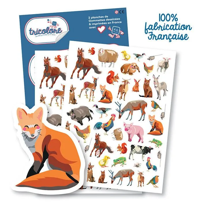 Gommettes - Animaux de la Ferme - Vache - Cochon - Lapin - 94 pièces-0