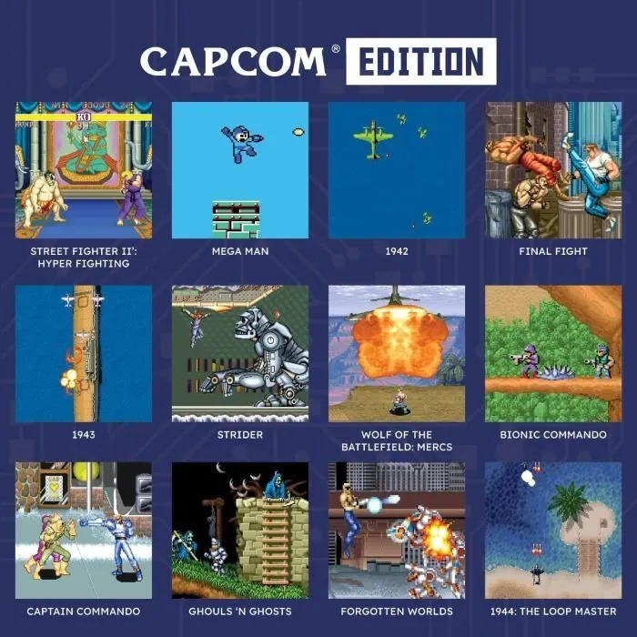 Console rétrogaming - JUST FOR GAMES - Capcom Super Pocket - 12 jeux classiques intégrés - Compatible Evercade-2