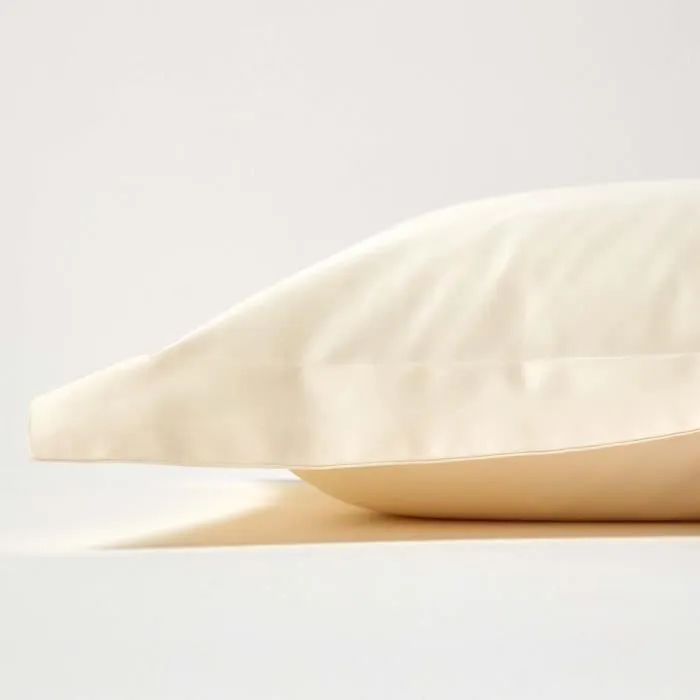 Taie d'oreiller - Bio - 400 fils - Crème - 50 x 75 cm - Rectangulaire-1