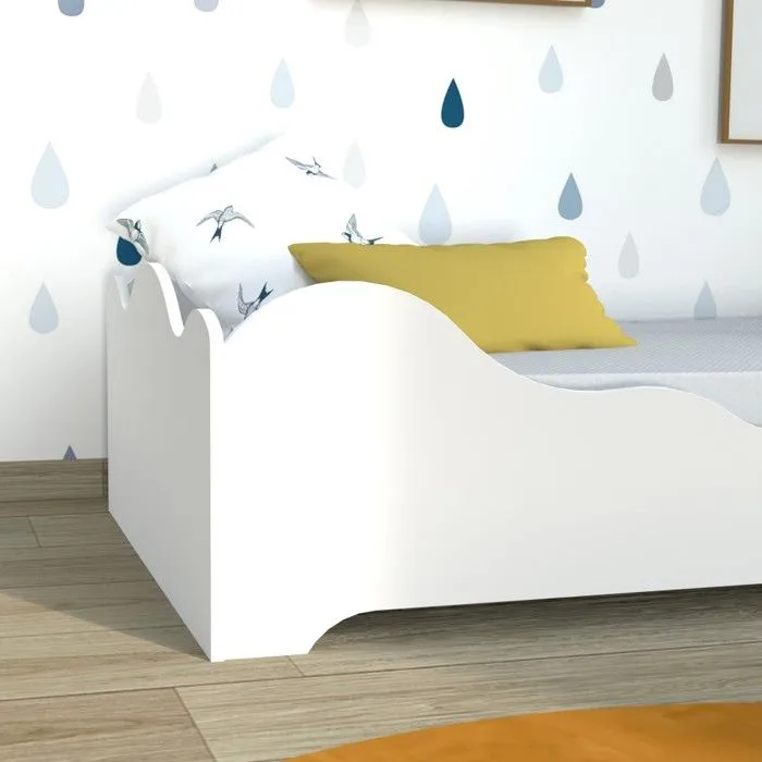Lit FLOCON 90x190 cm + sommier /Blanc-2