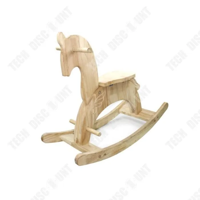 TD® Jeu de cheval à bascule Jouets Structure robuste faite à la main pour enfants Installation simple de meubles pour bébé-0