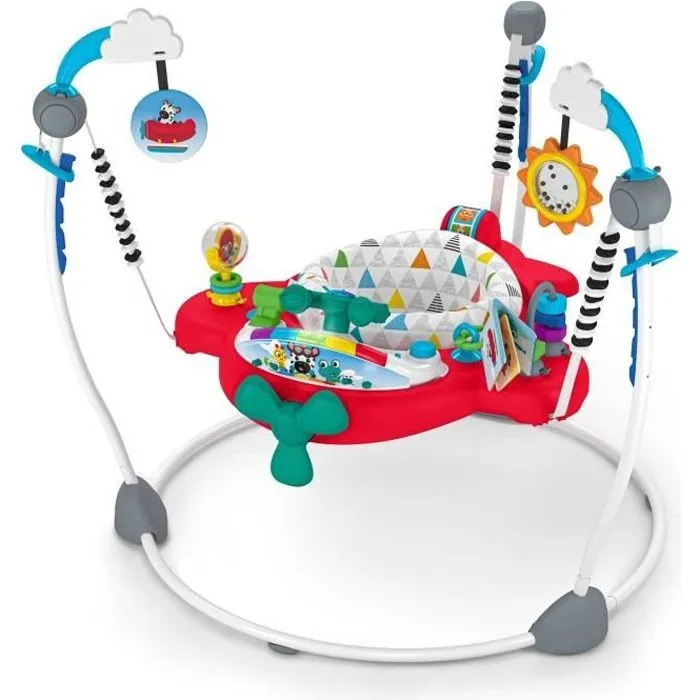 BABY EINSTEIN Aire d'Eveil à Rebonds Ocean Explorers - Petit Avion, Jouets interactifs multilingues, Siège pivotant à 360 degrés-0