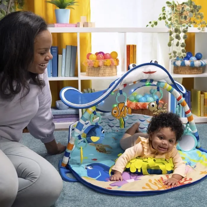 DISNEY BABY Tapis de sol éveil bébé évolutif - Némo - Arche avec jouets sensoriels et musicaux, guirlande lumineuse, miroir-1