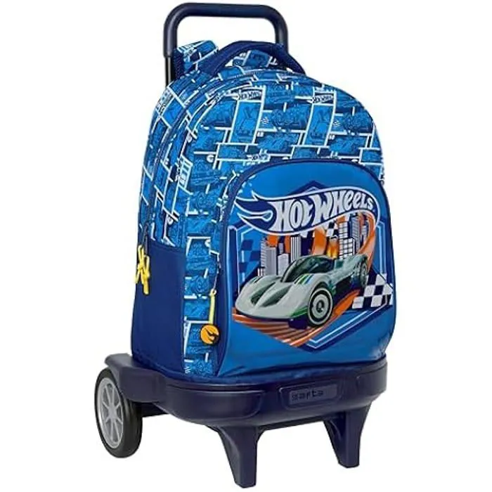 Sac à dos à roulettes Hot Wheels Sonny - Compact évolution - Enfant - Bleu-0