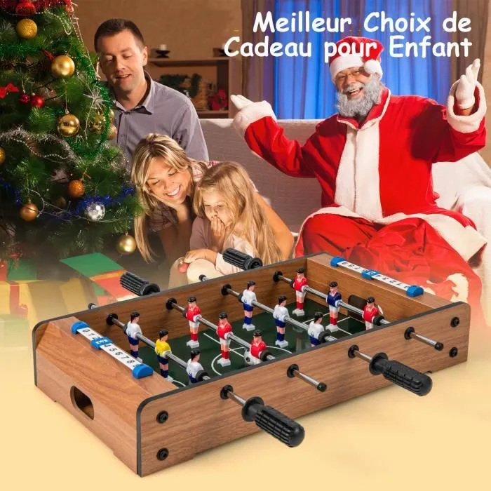 COSTWAY Baby Foot Adulte - Enfants avec 2 Panneaux de Score, 2 Balles, Jeu de Table Soccer 51 x 30,5 x 9 CM-2