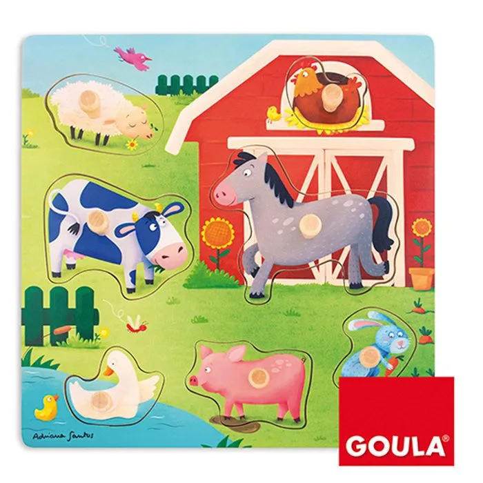 Encastrement 7 pièces en bois :  Mamans bébés animaux de la ferme-3