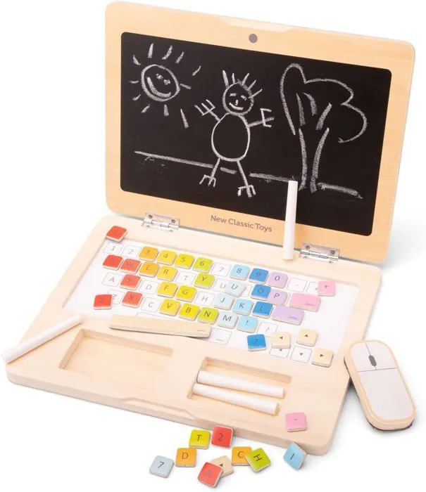 Jouet éducatif - New Classic Toys - Mon premier ordinateur portable - Bois certifié FSC - 3 ans et plus - Mixte-4