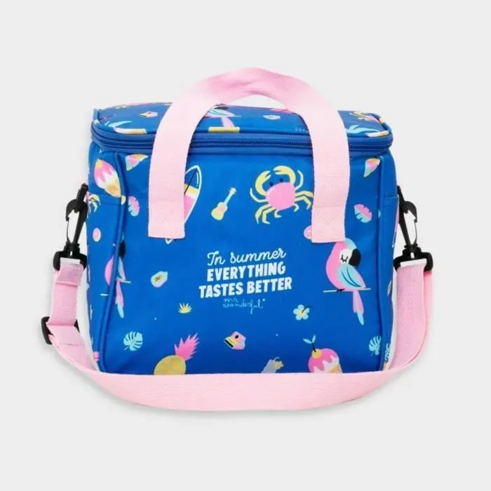 Glacière pour la plage Mr. Wonderful In Summer Everything Tastes Better - bleu/rose - 14,2 L-3
