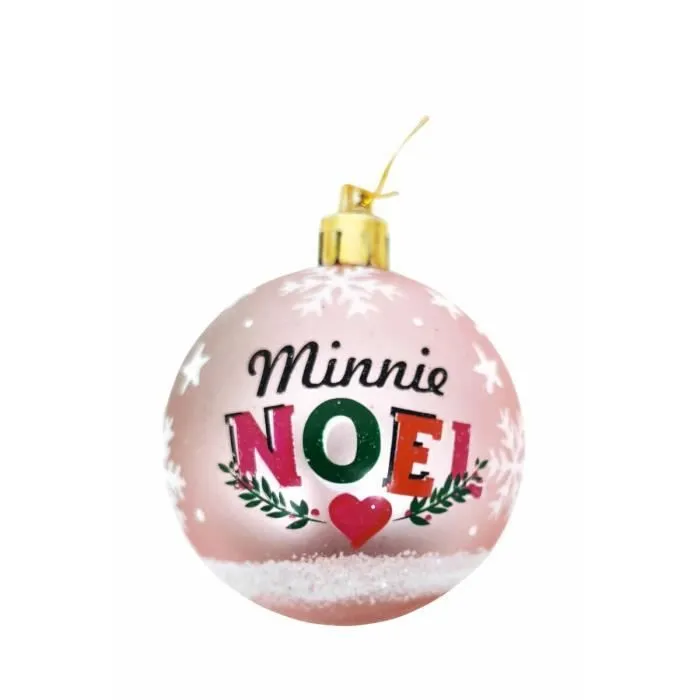 boule de noël minnie mouse lucky 10 unités rose plastique (ø 6 cm)-2