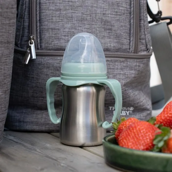 Tasse d'apprentissage - THERMOBABY - Inox - 180 ml - Vert Cactus - Ergonomique et anti-fuites-2