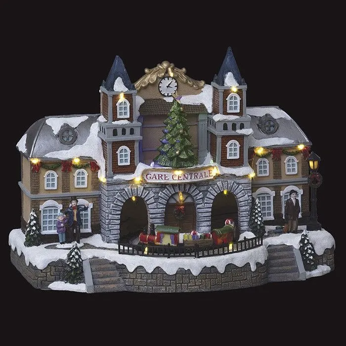 Village de noël animé, lumineux et musical gare centrale-0