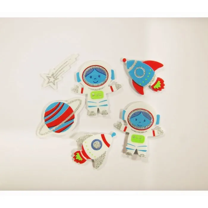30 Autocollants - Mousse EVA - Astronaute - Paillettes-0