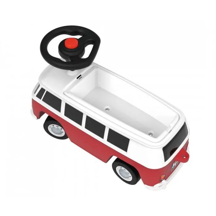 Smoby - Porteur Volkswagen Van Rouge - Coffre de rangement + Volant directionnel - 26L x 30l x 60H - Dés 18 mois-3