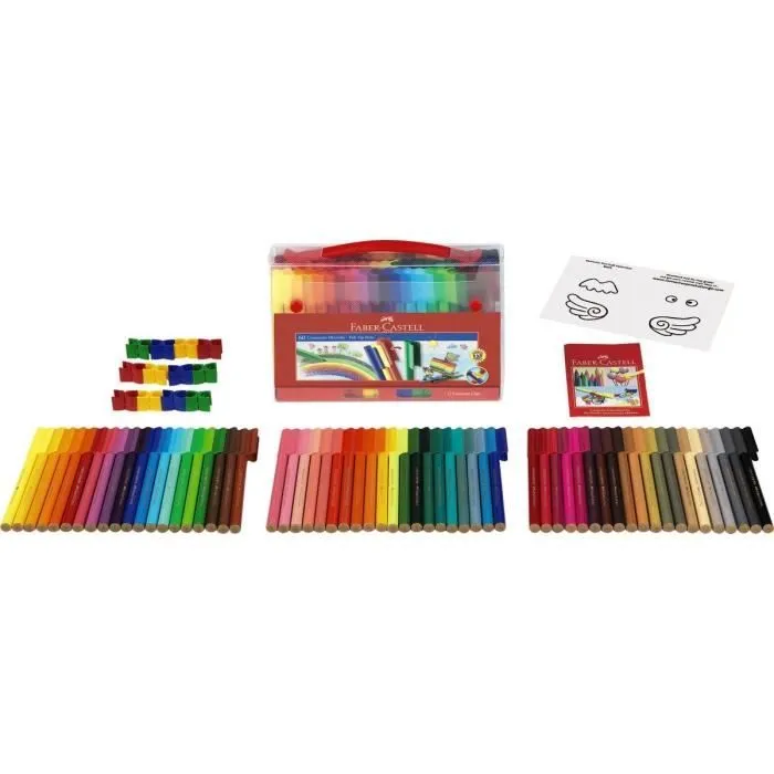 FABER-CASTELL Malette de 60 Feutres Connector - Coloris assortis-1