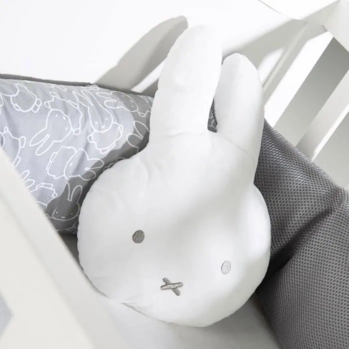 Coussin Rond Lapin Miffy pour Enfant - ROBA - Blanc - Peluche Douce - Cadeau de Naissance-1