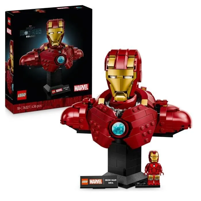 LEGO Marvel 76327 Buste d’Iron Man MK4 - Set De Construction Pour Adulte - Idée Cadeau-0
