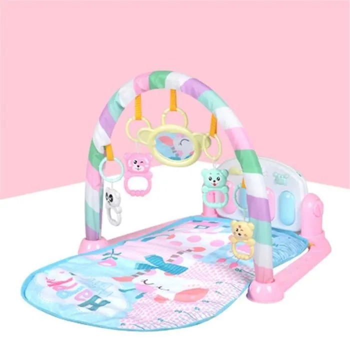 Tapis Musical d'Éveil et d'Activité Piano pour Bébé Aire de Jeu dès la Naissance Rose-0