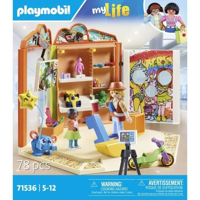 PLAYMOBIL 71536 Magasin de jouets, My Life, Le shopping, 78 pièces, Dès 5 ans-6