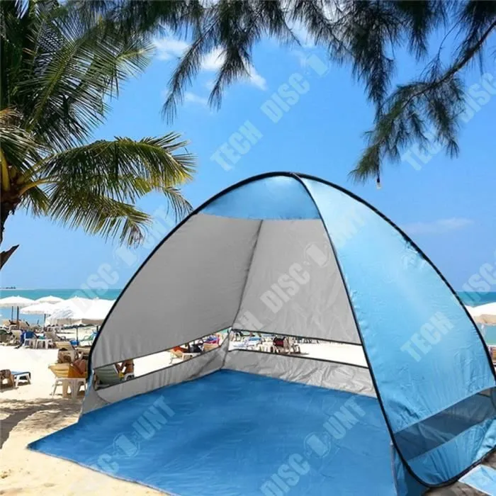 TD® Tente de parasol de plage de camping entièrement automatique de 2 mètres de long tente de camping anti-ultraviolet en plein air-1