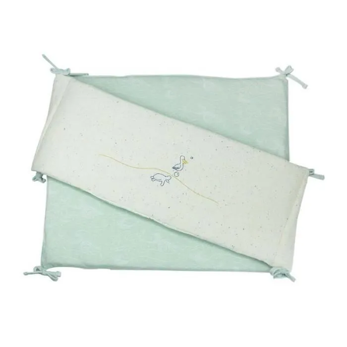 Tour de lit TROIS KILOS SEPT AU LARGE DE NOVA - 23x180cm - Coton - Vert - Beige-0
