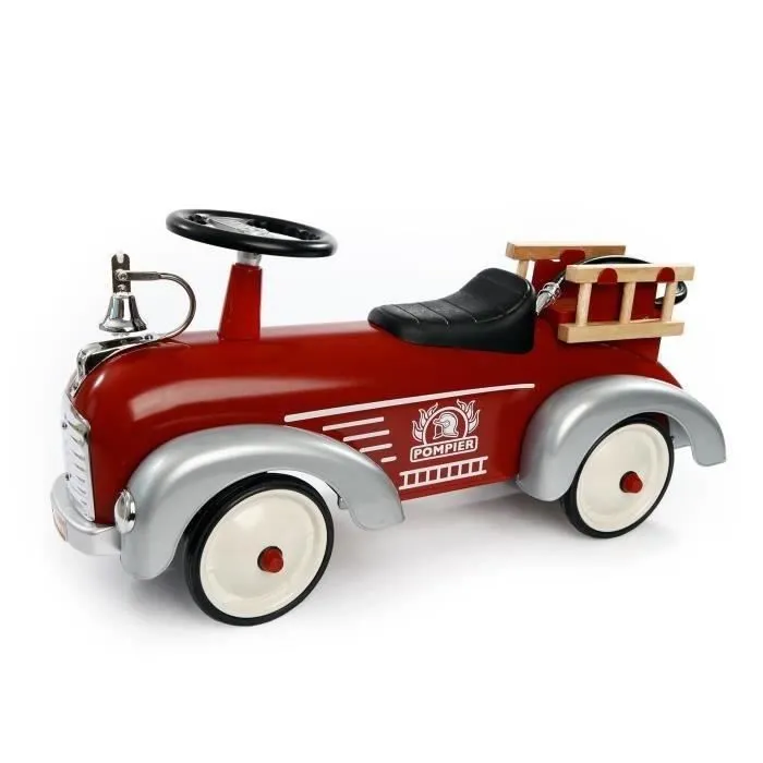 Porteur Pompiers - BAGHERA - Métal et bois - Cloche et échelles en bois-2