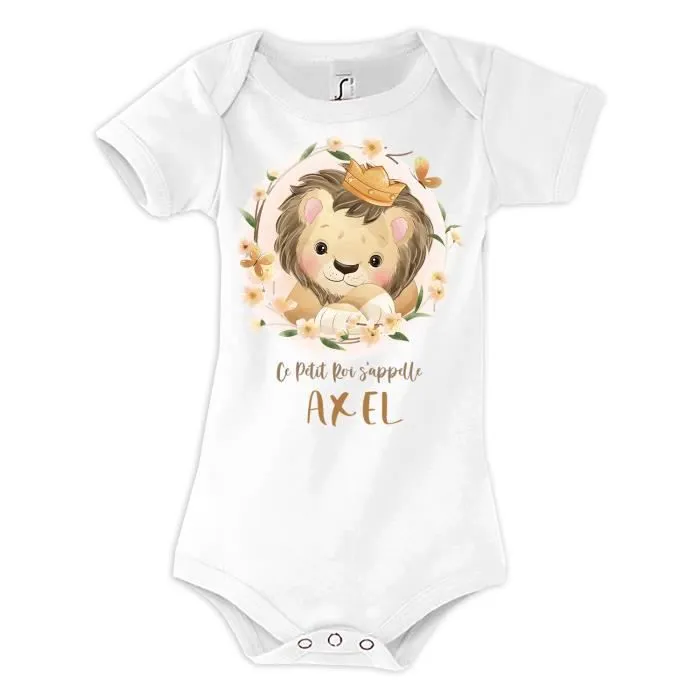 Body bébé - Axel - Lion Roi - 100% coton - Oeko-Tex - Mixte-0