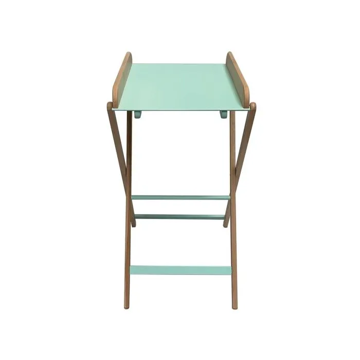 Table à langer en bois Jade bicolore vert menthe - Combelle - Pliante - 2 hauteurs de réglage-3
