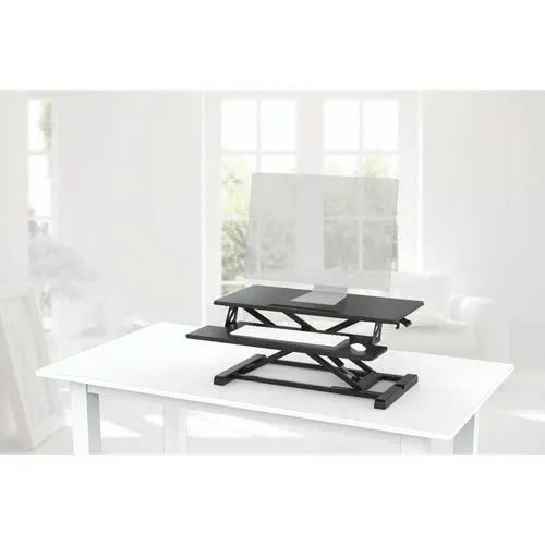 Réhausseur de bureau ajustable en hauteur - HAMA - 80 x 40 cm - Noir - Style industriel-loft-1