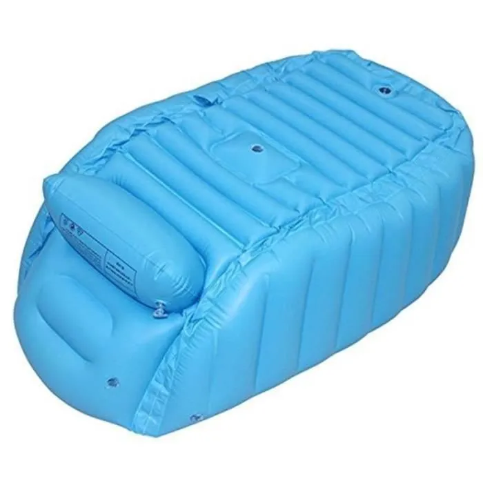 BAIGNOIRE Baignoire Gonflable Piscine Gonflable Bassine pour Enfant et Bébépour 0-4 ansSécurité et Portable avec gonfleurBleu-3