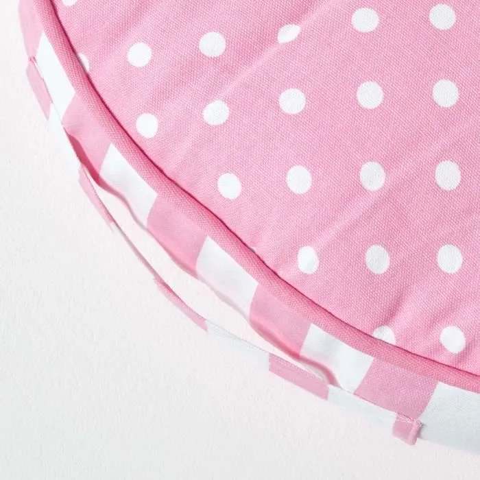 Coussin de sol - Homescapes - Rond - Ø 43 cm - Rose - Pois-3