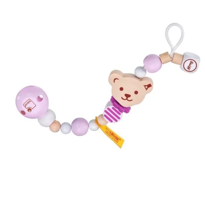 Selecta - Attache-tétine Ours Steiff rose - SCHMIDT-0