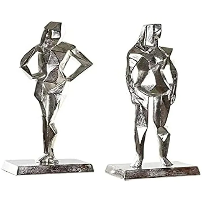 Figurine décorative - HOME DECOR - Dkd Home Decor - Aluminium - Multicolore - 2 pièces-0