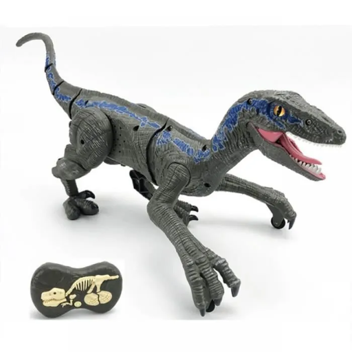 Télécommande électrique dinosaure Raptor Velociraptor jouets lumière de marche modèle Animal jeux pour enfants-0