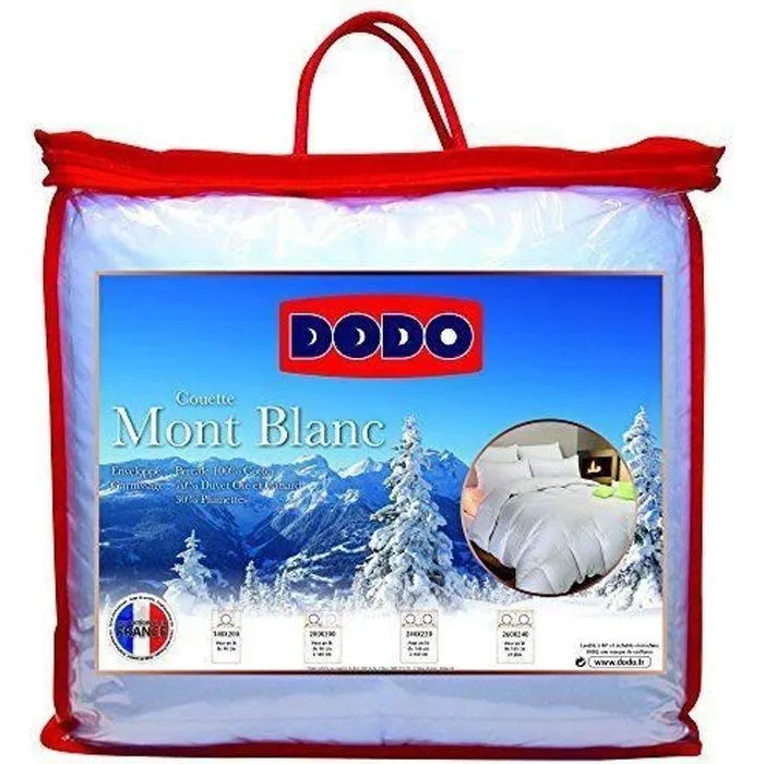 Couette - Dodo - Mont Blanc - 70% Duvet d'Oie et Canard - Percale 100% Coton - 200 x 200 cm-0