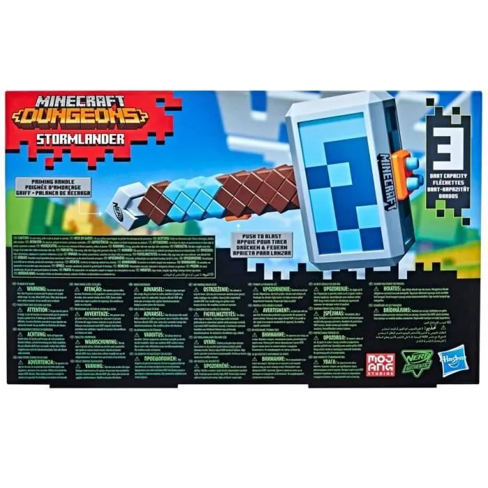 Nerf Minecraft - HASBRO - Marteau lance-fléchettes Stormlander - Capacité 3 fléchettes-3