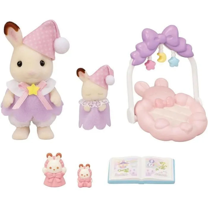 Le coucher des sœurs Lapin Chocolat - SYLVANIAN FAMILIES - 5806-3
