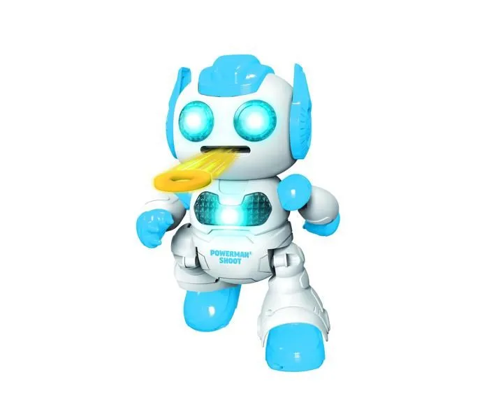 Powerman® Shoot Robot Programmable avec Dance, Musique, démo – Télécommande et disques en mousse inclus.-4