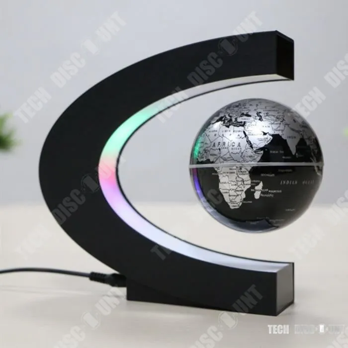 TD® globe levitation terrestre lumineux enfant magnétique interactif vintage décoratif flottant sans fil anglais qui tourne suspendu-2